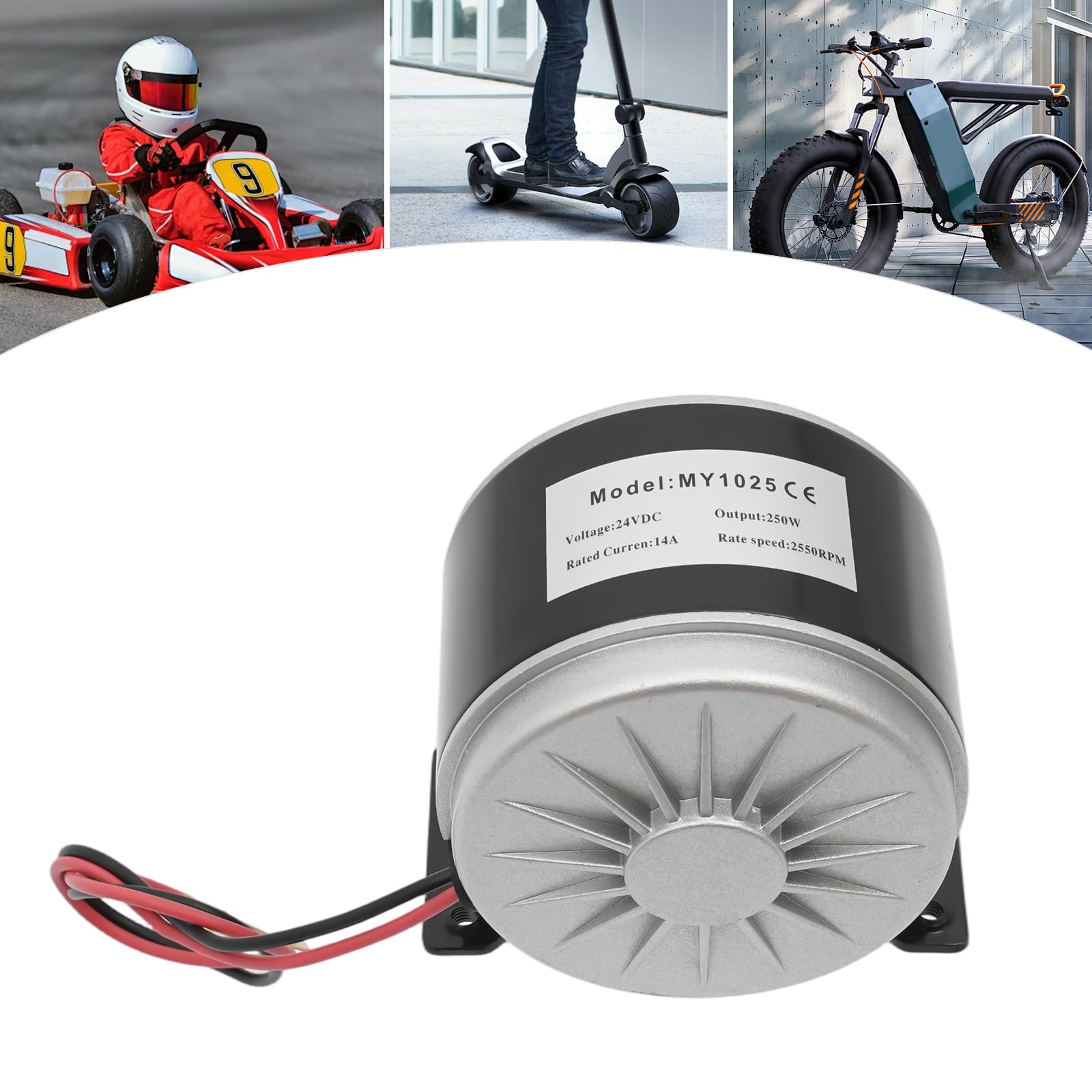 Motor eléctrico de 250 W, 24 V CC, 2550 rpm, 14 A, cobre puro, rueda dentada de 11 dientes (25 H) reversible, rodamiento de precisión para scooters eléctricos, bicicletas eléctricas, minimotos y