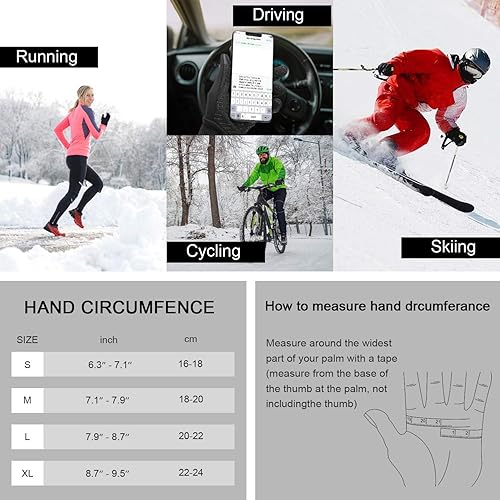 Miniatura 6 de Guantes de invierno para hombres y mujeres, pantalla táctil térmica, resistentes al agua, resistentes al viento, antideslizantes, calefactados,