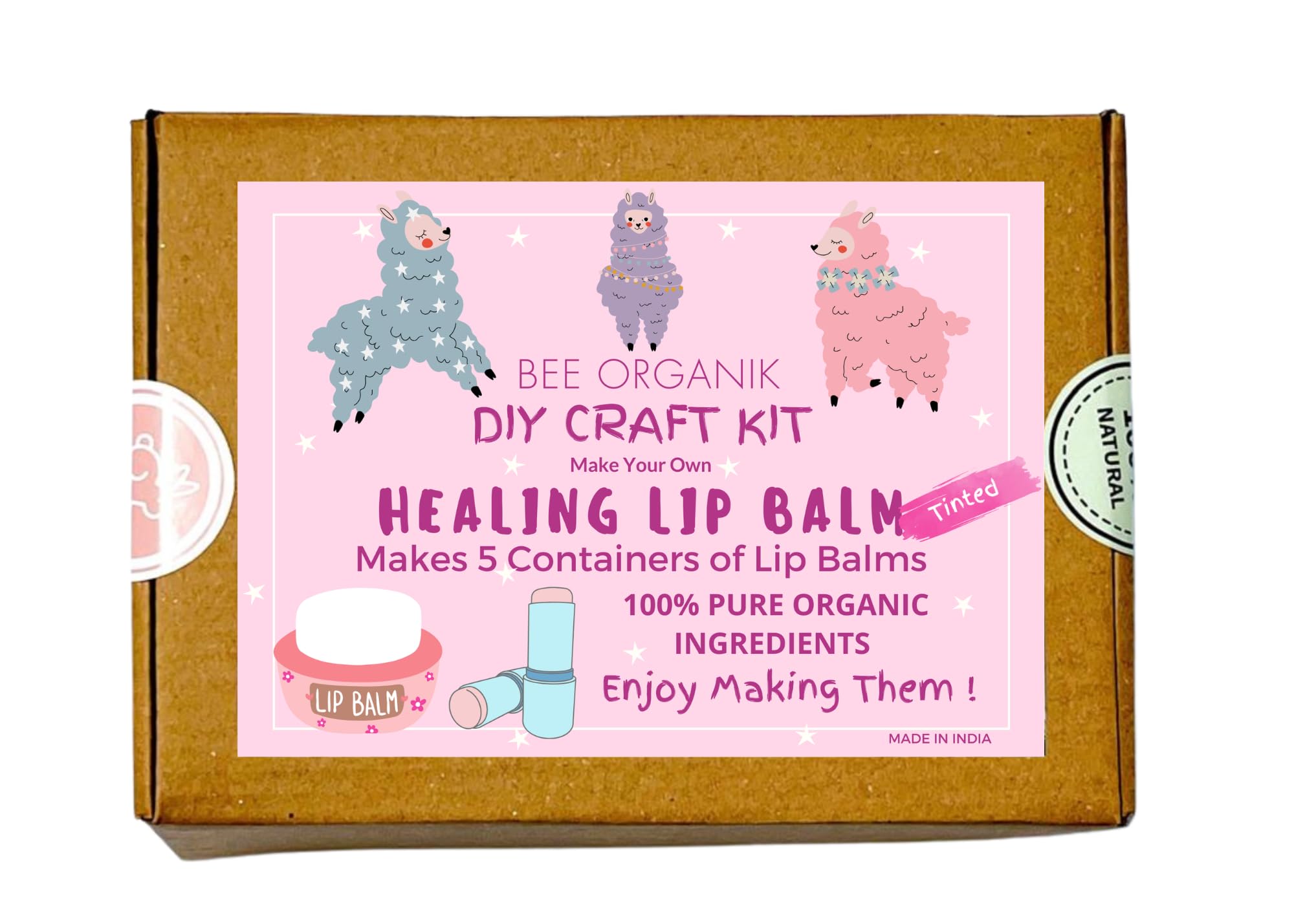 Brown Gift Healing Lip Balm DIY Kit | Complete materials and video training | Synthetics, Paraben & Preservative Free | Makes 10 lip balms-picture-23