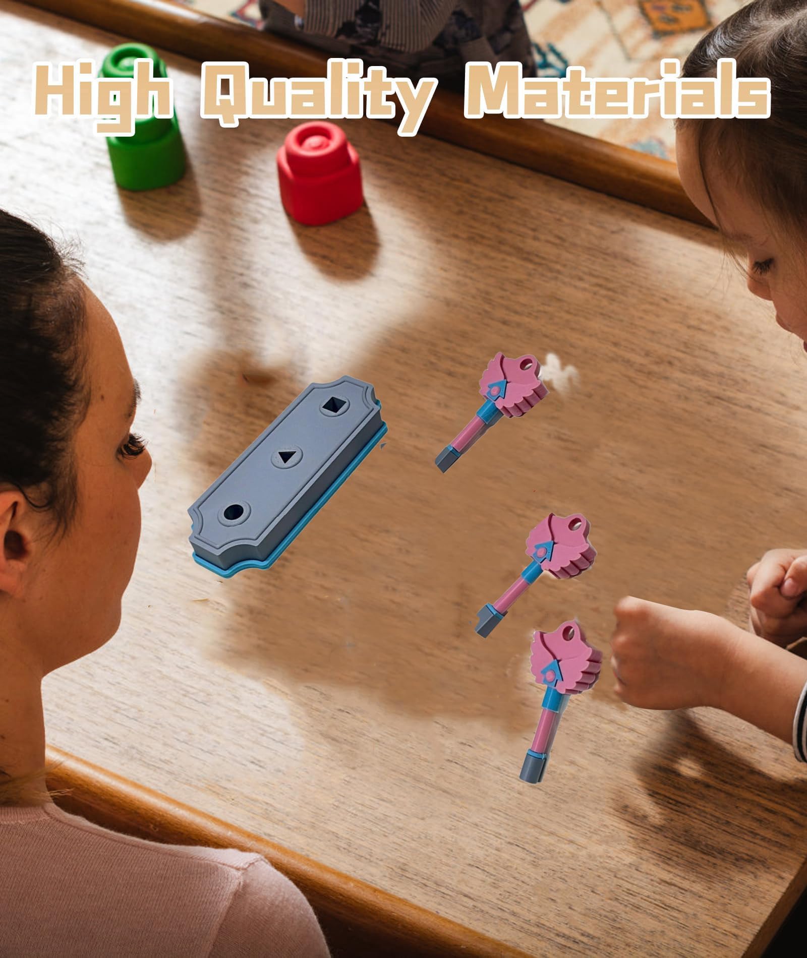 4 Pcs Game Toy,Key and Lock Components Set,Home Playtime Activities for Toddlers Aged 1-3 Years,Early Childhood Education Tools for Motor Skill Development 3