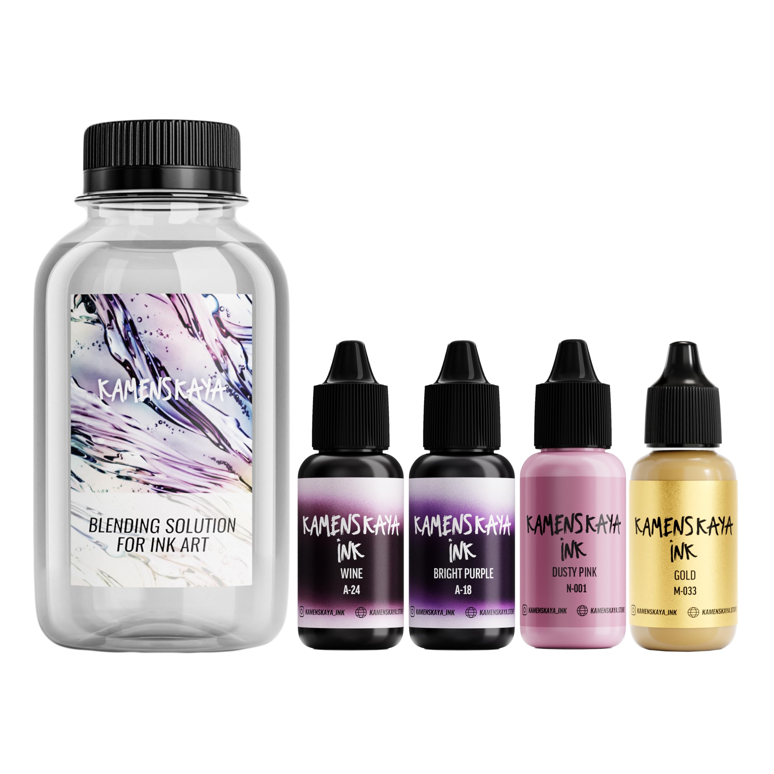 Kamenskaya Alcohol Ink Set with Alcohol Ink Blending Solution