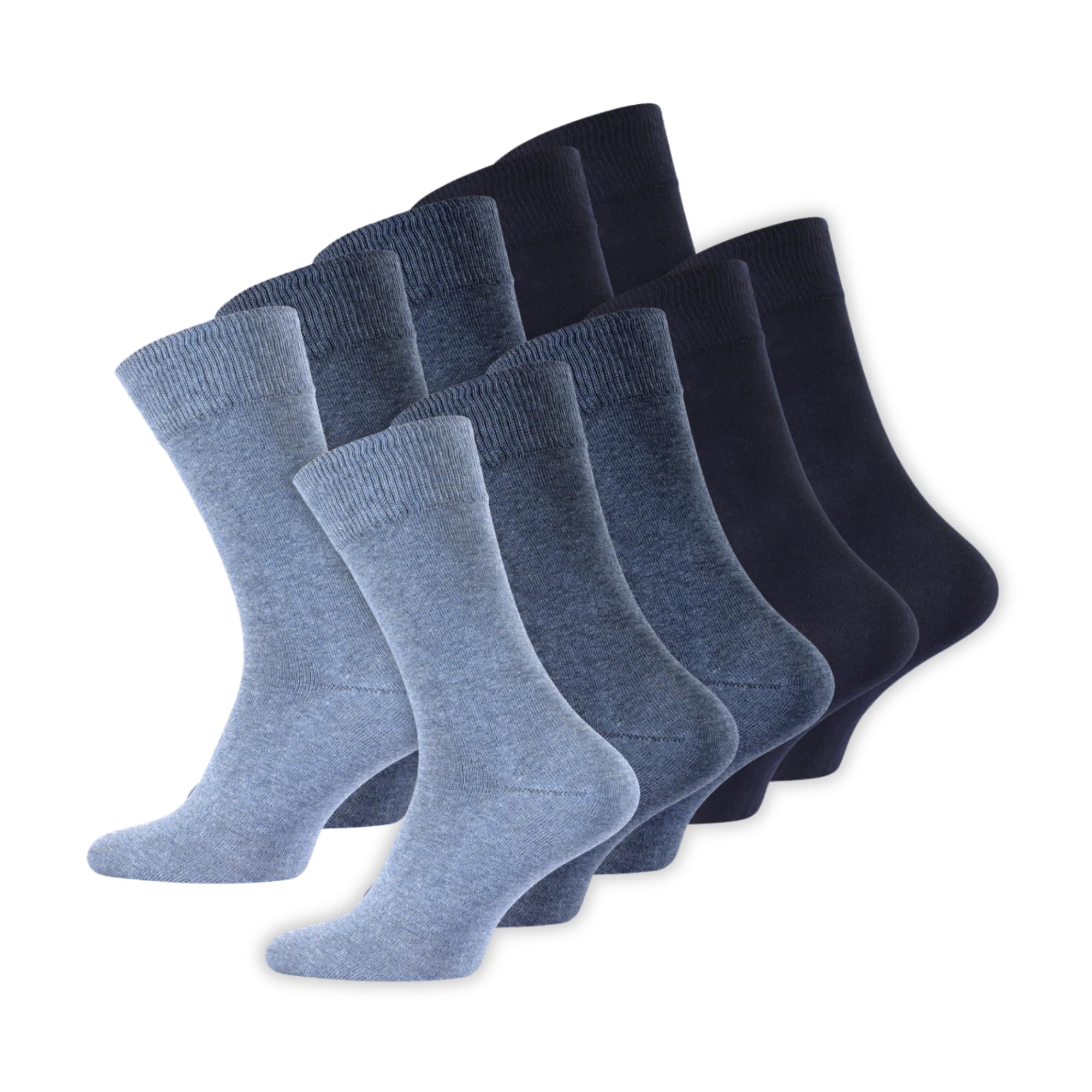 Wonky Line Men's Cotton Socks, 5 Pairs, Breathable Fabric, Business Daily Use, Casual and Formal Calf Length, UK 6-8 & 9-11
