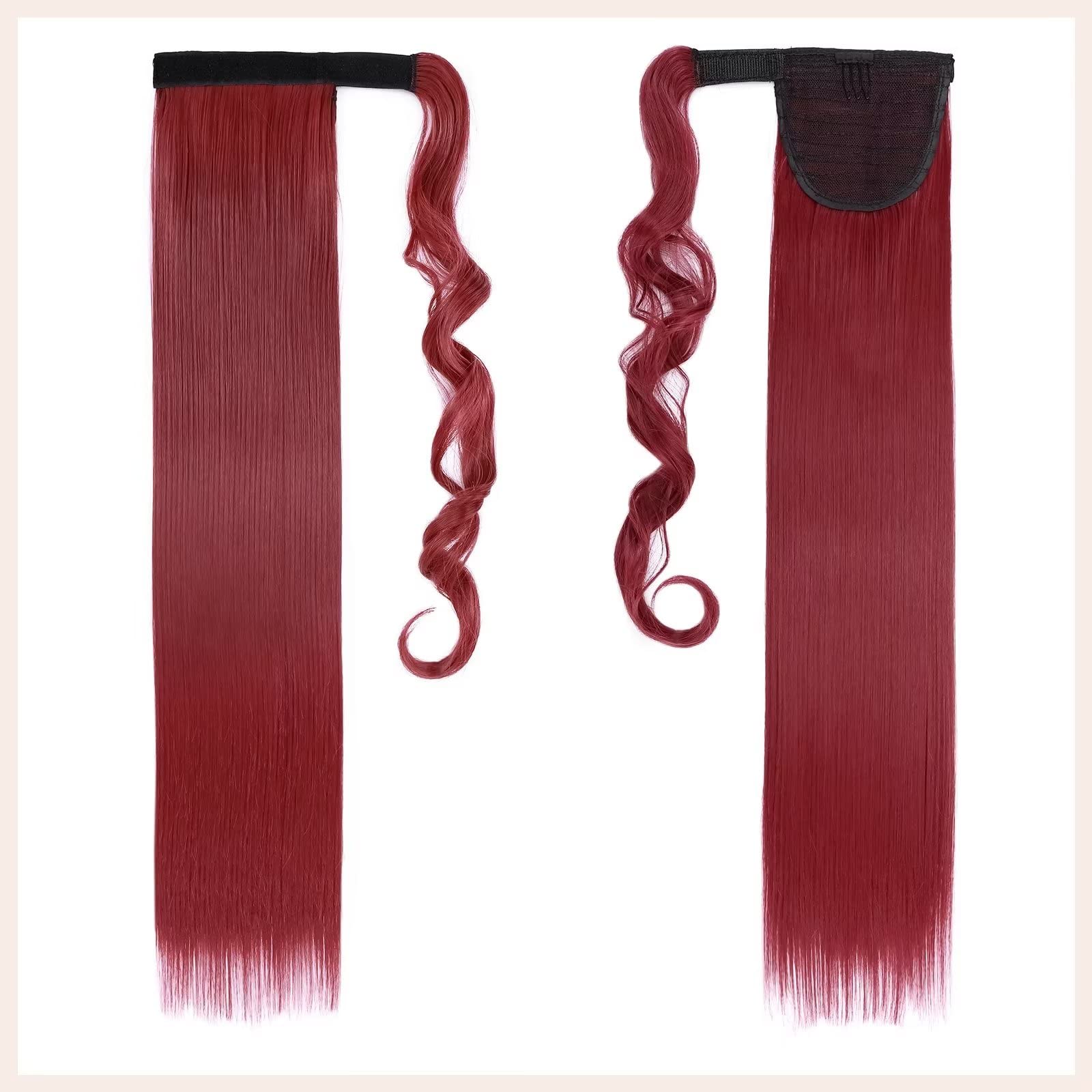 TESS Clip in Ponytail Extension Blonde 26",Hair Extensions Ponytail Synthetic Wrap Around Long Straight Fake Pony Tails Hair Pieces for Women(#M130M) - Image 2