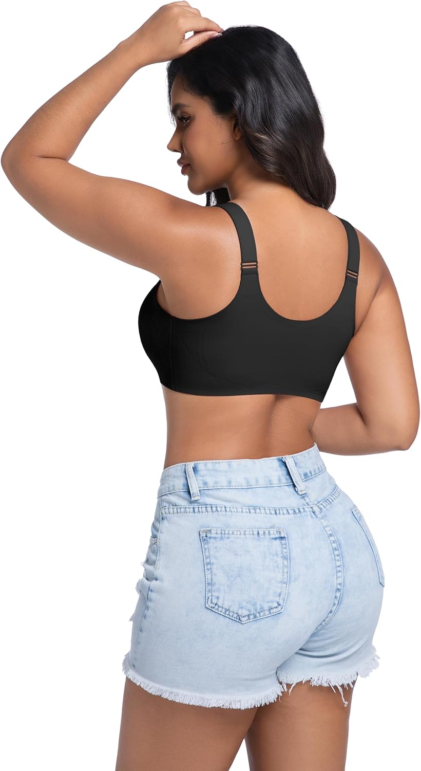 Front Closure Daisy Bras for Women No Underwire Comfort Lace Older Senior Wireless Snap Closing Bra - Image 5