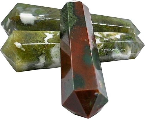 Vista 222 de Amazing Gemstone Puntos de cristal de amatista, cristales curativos y piedras a granel, paquete de 3 puntas curativas de doble terminación