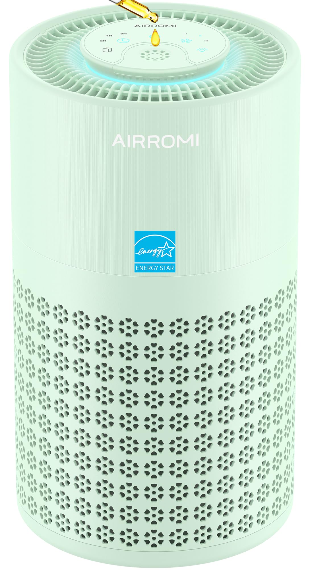 AIRROMI Air Purifier for Bedroom with True H13 HEPA 3-in-1 Filters, Pet Air Purifiers for Home Cat Pee Smell, Covers Up to 990 Ft², Quiet 360° intake Air Cleaner for Allergies Dust Smoke Odor Green