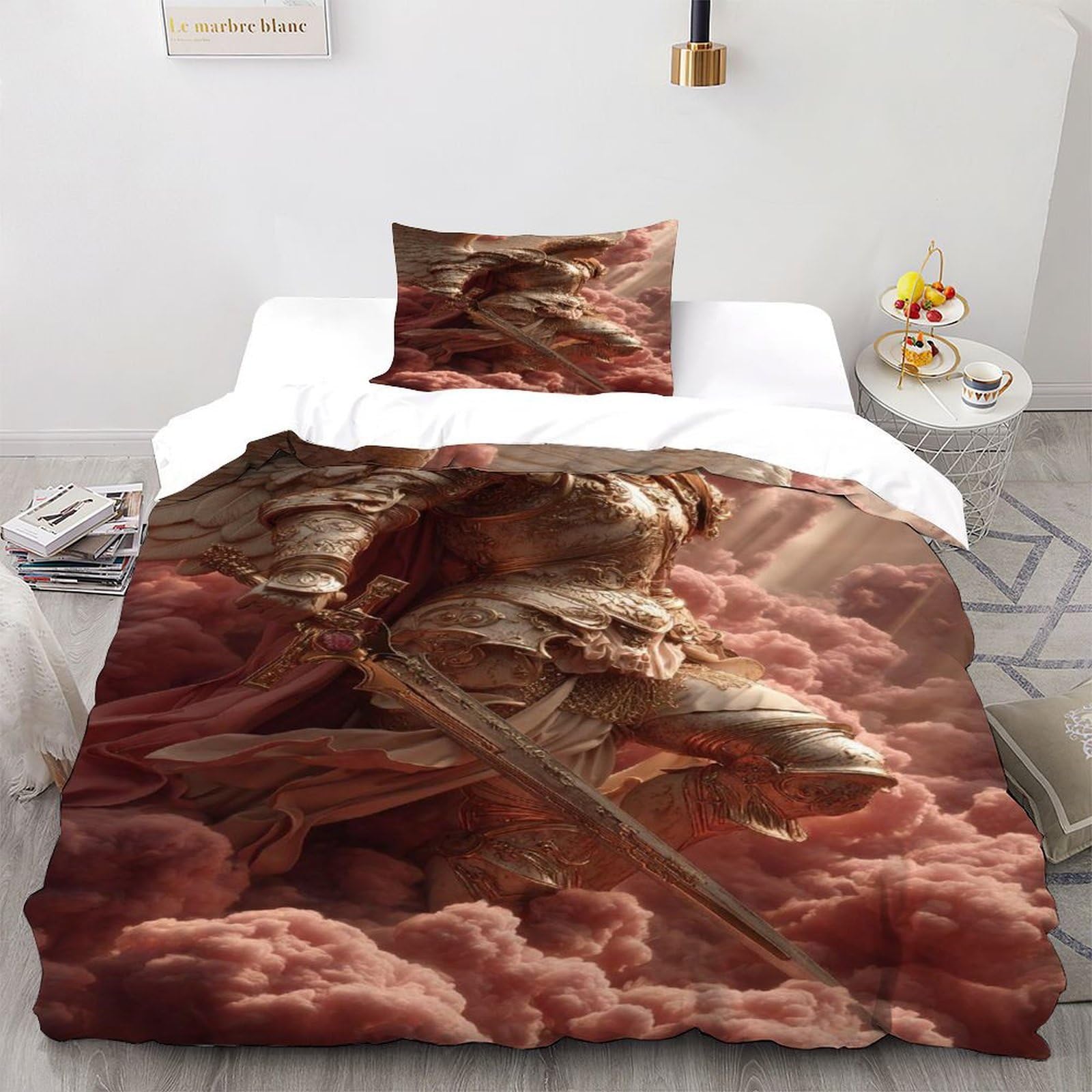 Parure de lit microfibre gothique 135x200 avec housse de couette 2 pièces pour adulte