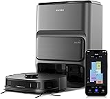 Eureka J12 Ultra Robot Vacuum Cleaner and Mop, Auto Clean and Auto Empty, 5000PA Suction, 3D Dual Laser+AI Obstacle Detection, Dual Spinning Mops, Self-Washing and Self-Drying, Work with Alexa, Black