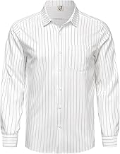 Hardaddy Men's Striped Shirts Casual Button Down Long Sleeve Blouse for Men Fall Winter