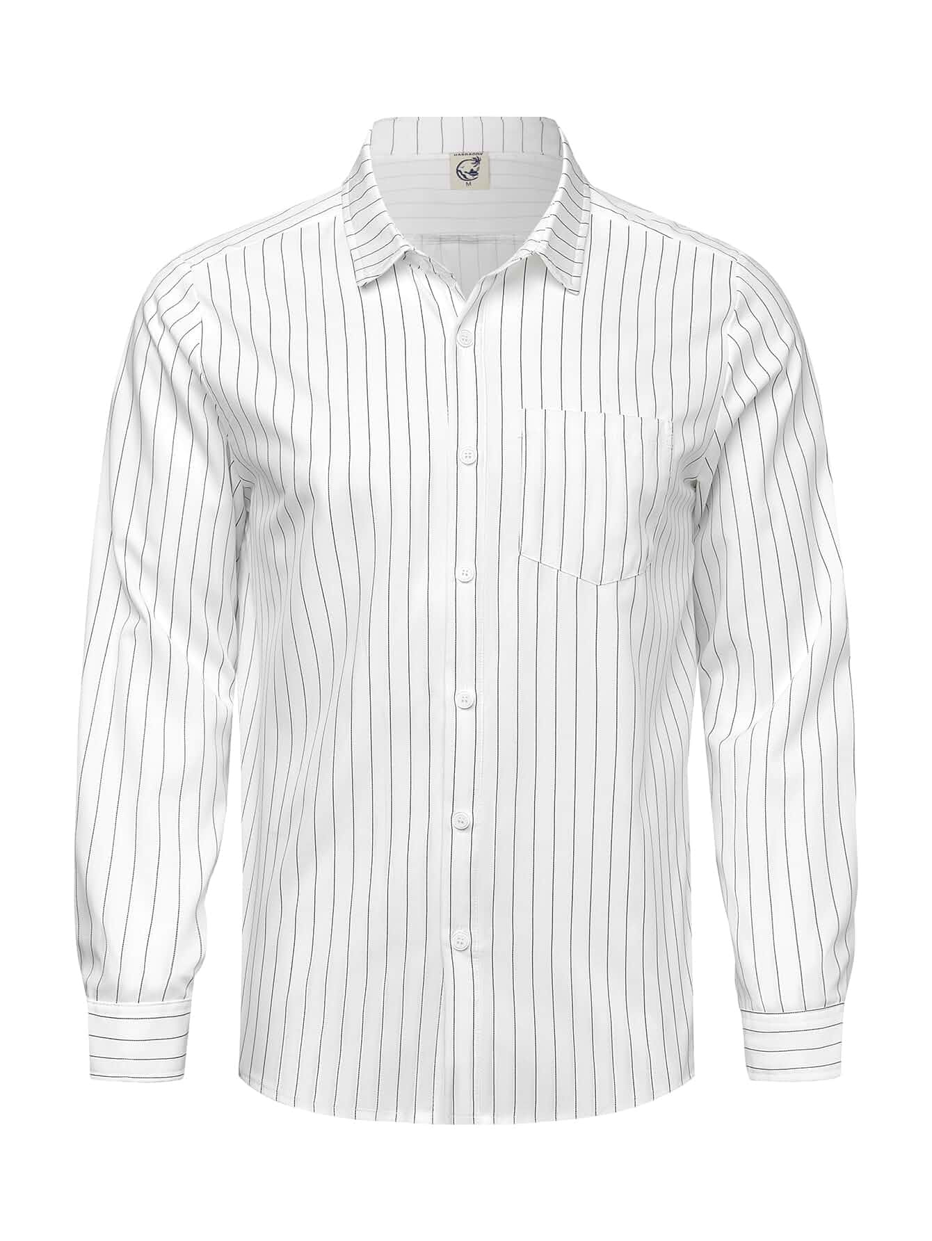 Hardaddy Men's Casual Striped Shirts Button Down Long Sleeve Blouse for Men Fall Winter Regular Fit