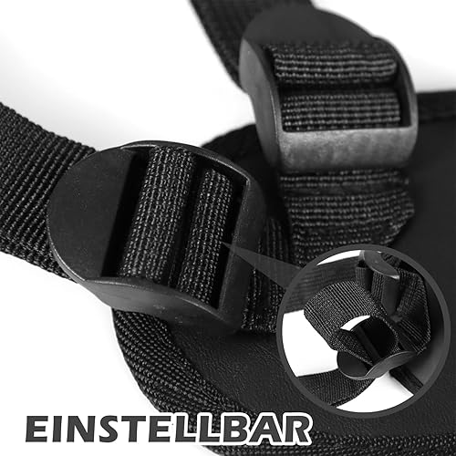 Miniatura 4 de Correa ajustable en el arnés del consolador, arnés de doble agujero de fijación de cuero suave anillo cinturón para hombre y mujer (negro)