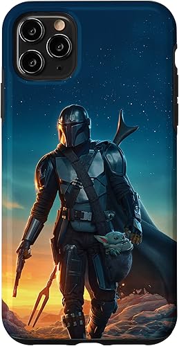 iPhone 11 Pro Max Star Wars The Mandalorian and Grogu Sunset Poster Case