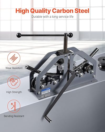 Miniatura 4 de Happybuy Dobladora de rodillos de tubo – Máx. 1-1/2", manual, 6 troqueles, flexión de 360° para cobre, tubos de aluminio, ideal para HVAC,