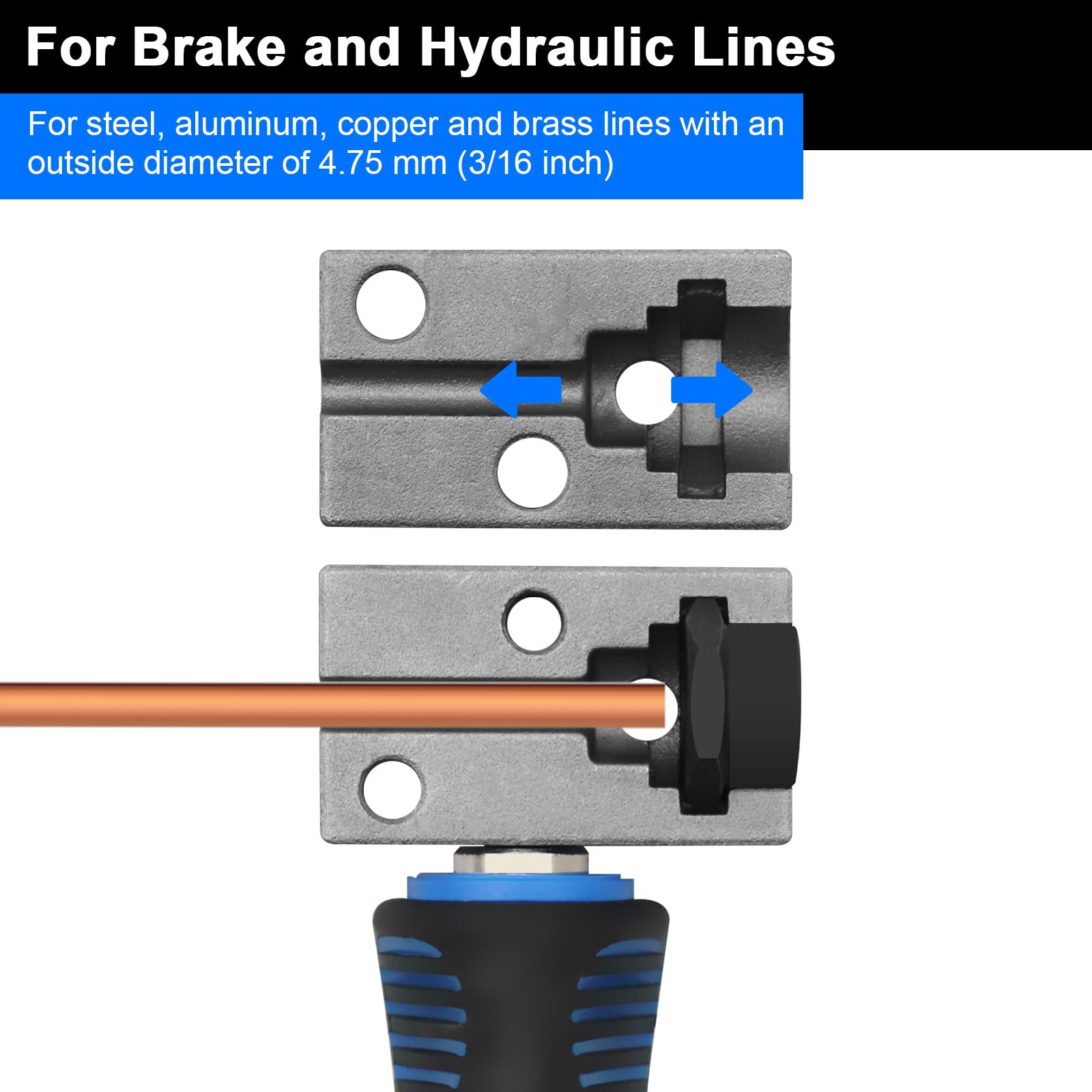 RUIZHI Kit D'évasement Pour Conduites De Frein, Avec Câble De Frein De 7,62 M De Diamètre 1/4", Avec 16 Connecteurs + 5 Connecteurs