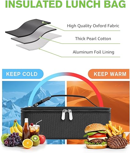 Miniatura 5 de Lonchera pequeña aislada para mujeres y hombres, lonchera Bento para niños, bolsas térmicas compactas portátiles para enfriar comidas con asa de