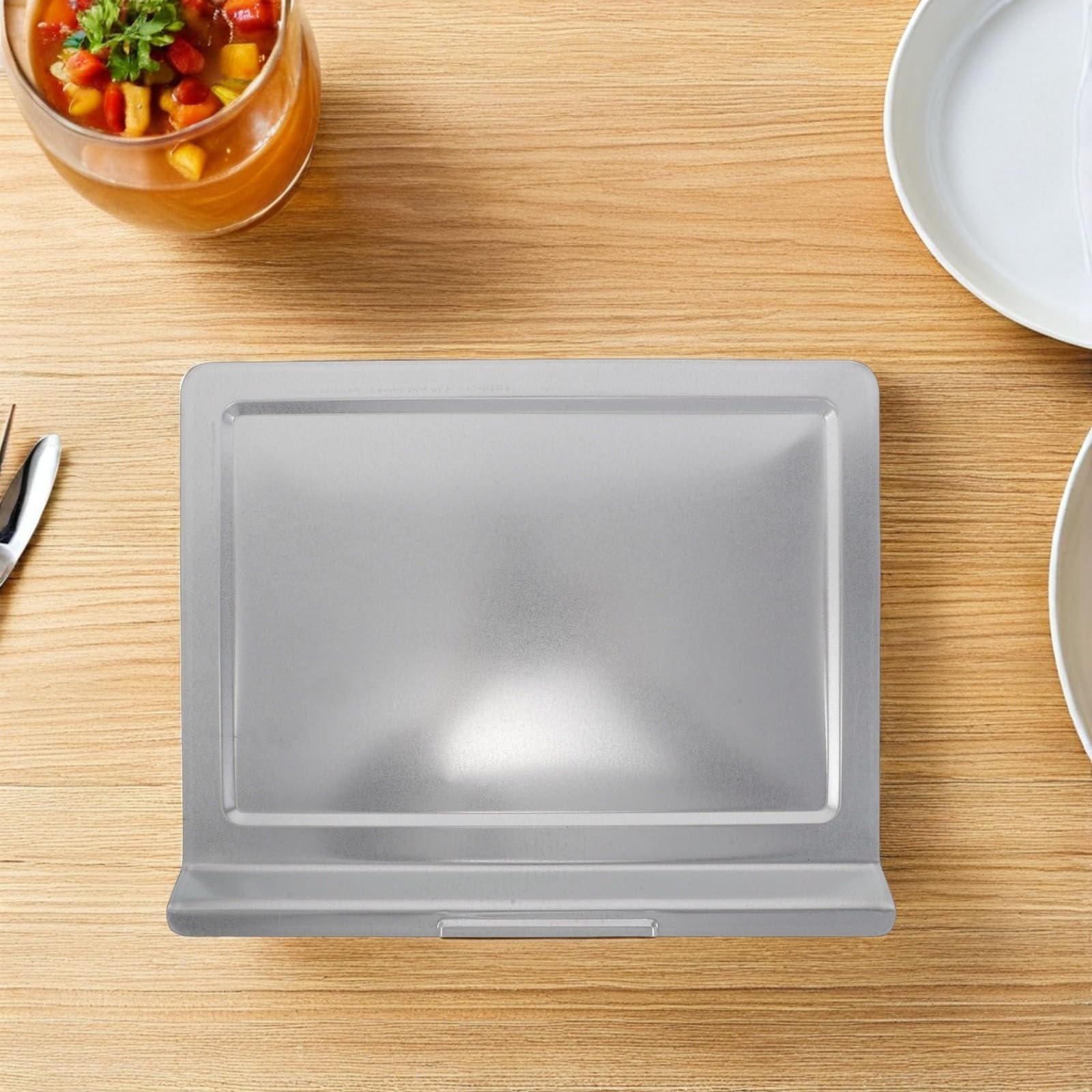 Bandeja Recogemigas del Horno Rectangular de Hierro Plata | Cocina y Tostado, 13, 27x10, 63 Pulgadas, Ajuste Continuo y Formato Moderno