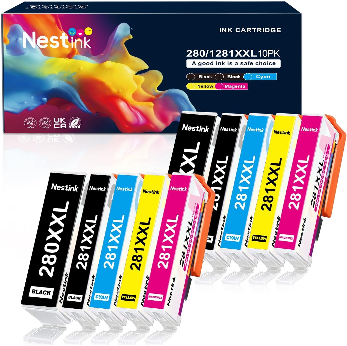 LC404 5 Pack High Yield Compatible Ink Cartridges Replacement for Brother LC 404 LC-404 LC404BK to Use with MFC-J1205W MFC-J1215W (5 Pack, 2 Black 1 Cyan 1 Magenta 1 Yellow)