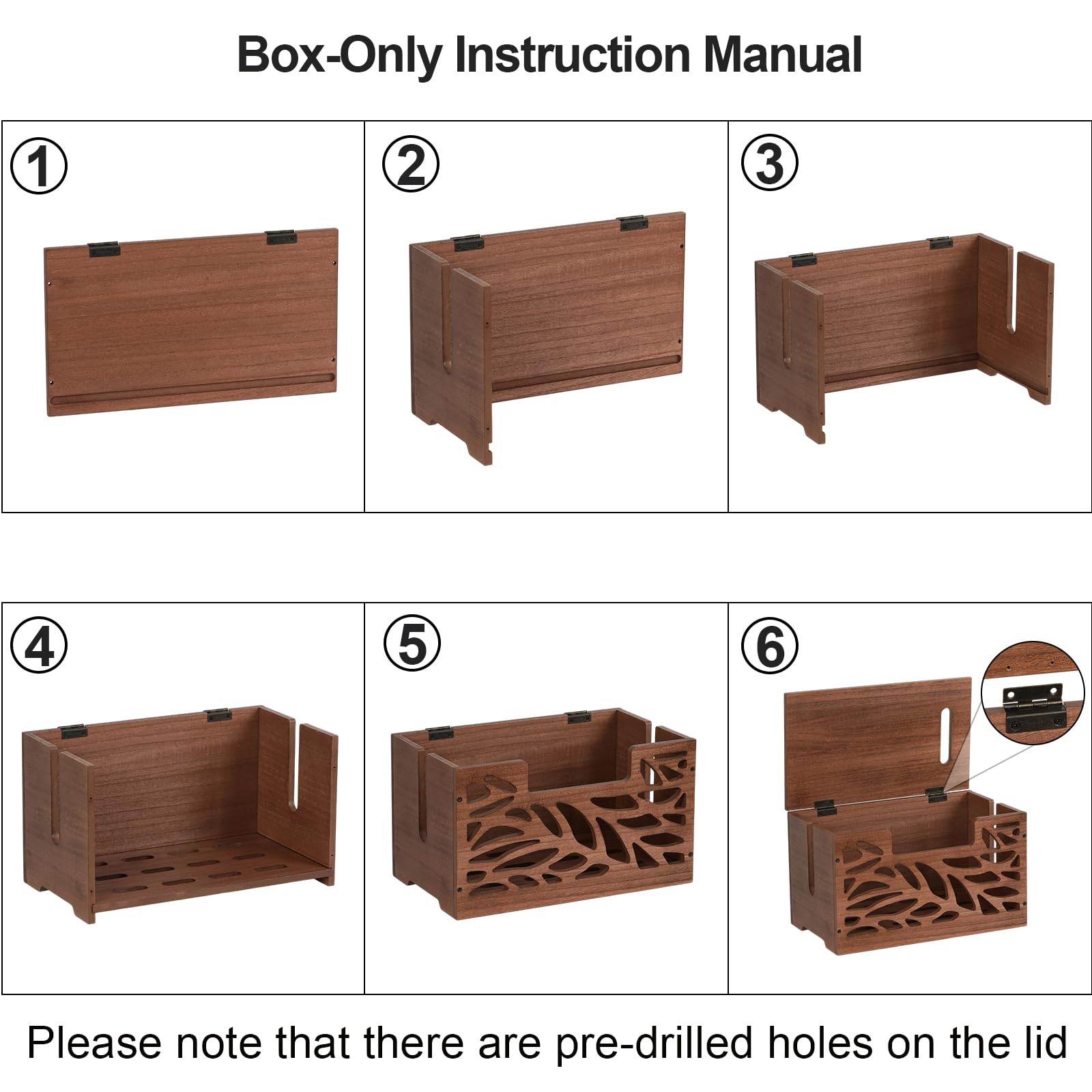 Kabelmanagementbox aus Holz, große Kabelversteck und Kabel-Organizer für Steckdosenleisten, elektrische Kabel, Schreibtisch- und Bodenkabel, geeignet für Zuhause und Büro