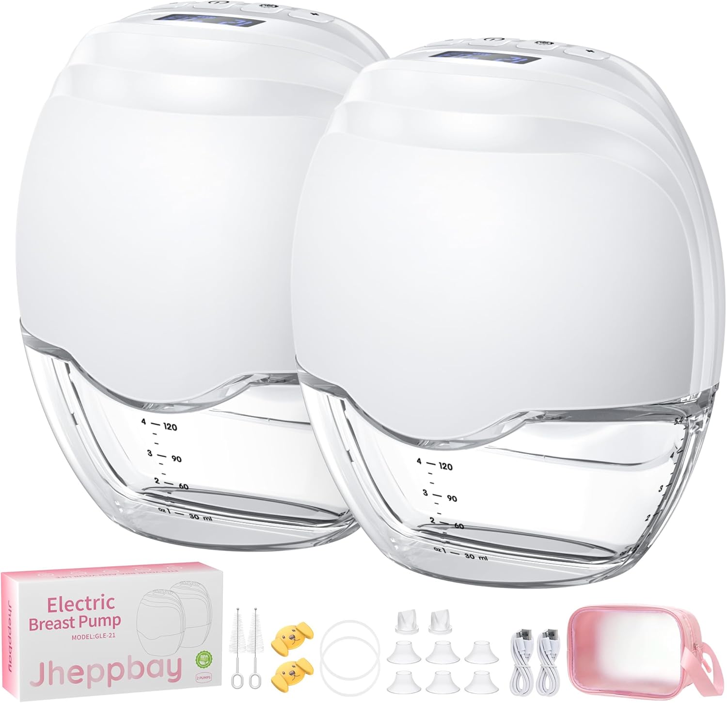 Jheppbay Wearable Breast Pump Electrical – Discreet Electric Breast Pump Hands Free Portable, Double Pump, 12 Levels 3 Modes, Longer Battery Life, BPA Free, 17/19/21mm Flange Jheppbay Wearable Breast Pump Electrical – Discreet Electric Breast Pump Hands Free Portable, Double Pump, 12 Levels 3 Modes, Longer Battery Life, BPA Free, 17/19/21mm Flange