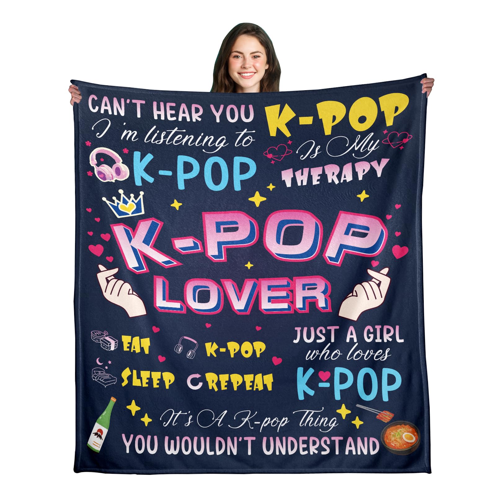 Kpop Merch, K Pop Gifts for Teen Girl, Kpop Blanket 50"x60", Korean Pop Gifts for Women, Kpop Gifts Throws Blanket for K-Pop Lovers, Korean Friends K