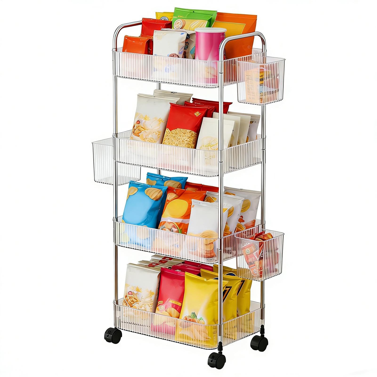 s con Ruedas Carrito Acrílico de Múltiples Capas para Aperitivos