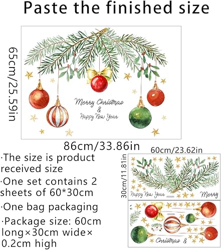 Miniatura 124 de Calcomanías de pared para árbol de Navidad, calcomanías de pared de árbol de Navidad, vinilo de Feliz Navidad, calcomanía de arte de pared extraíble