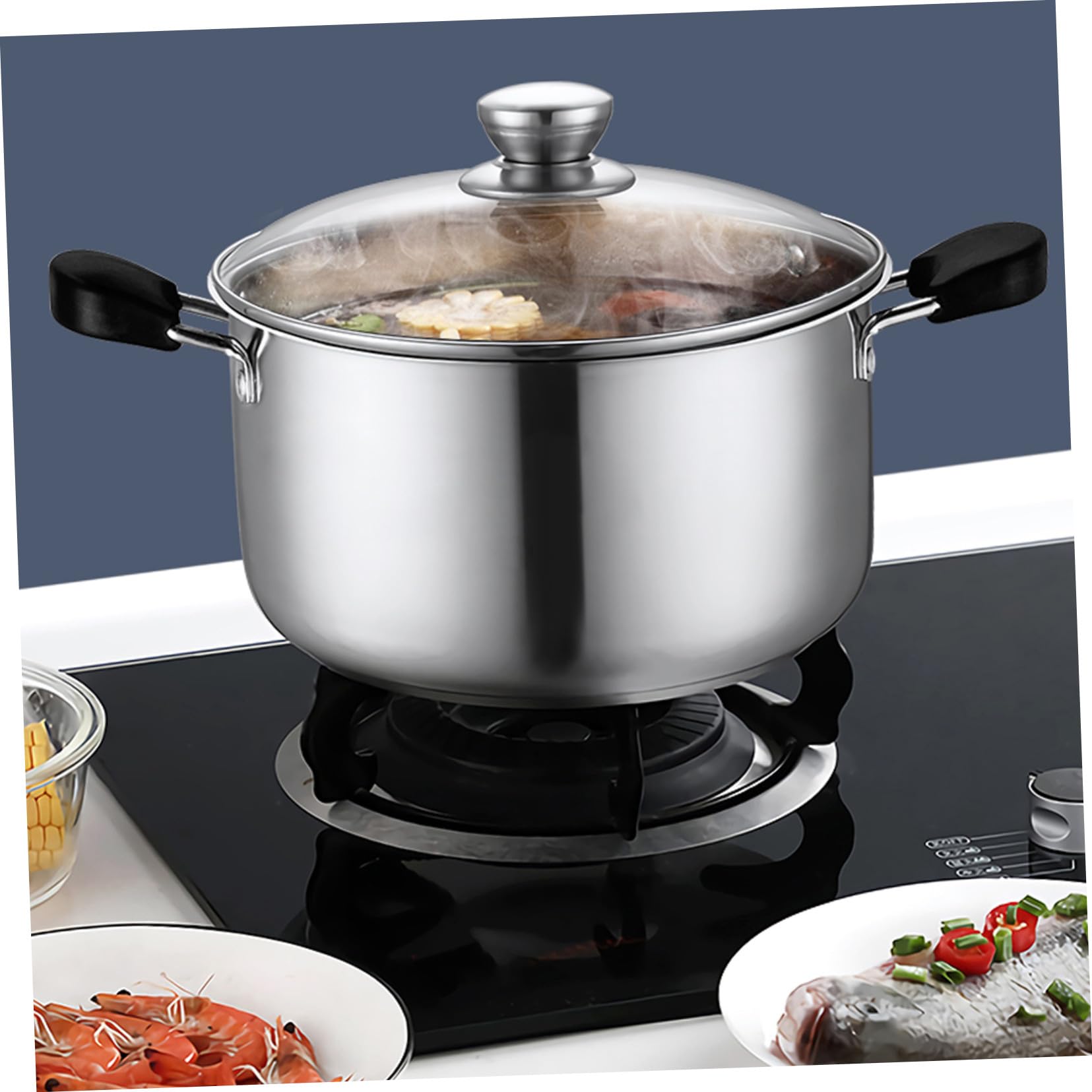 Cremagliera per Fornelli a Gas in Ghisa Nero, Supporto Pentola 2 Pezzi, Sostituzione per Supporto, Accessori per Cucina
