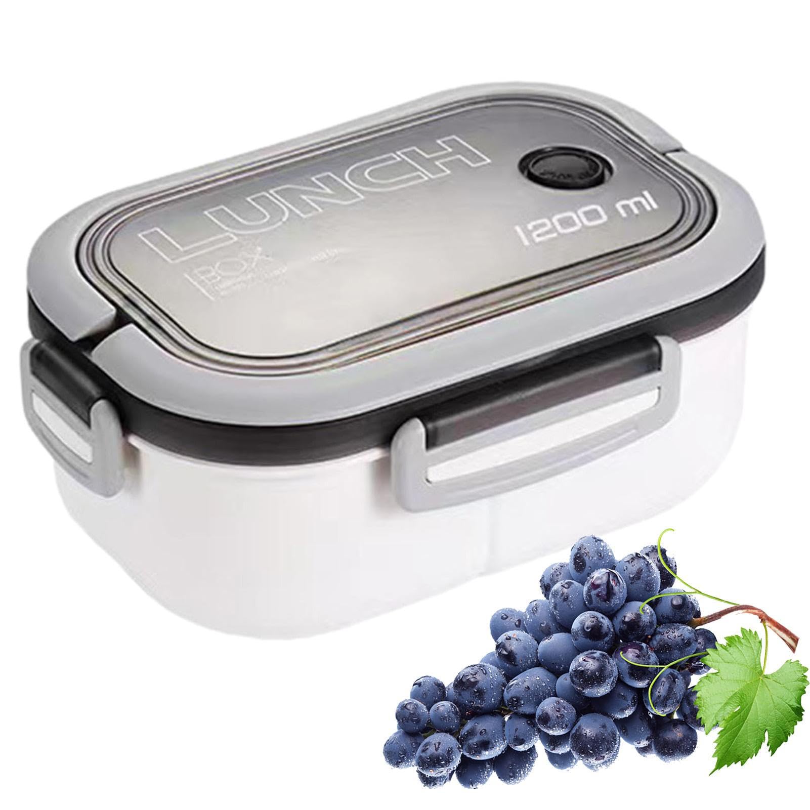 Rianpesn Adult Lunch Box - Lunch Containers for Adults with 3 Compartments - 1200ml Salad Box Lunch Containers with 2 Layers High Temperature for School Home Travel Work