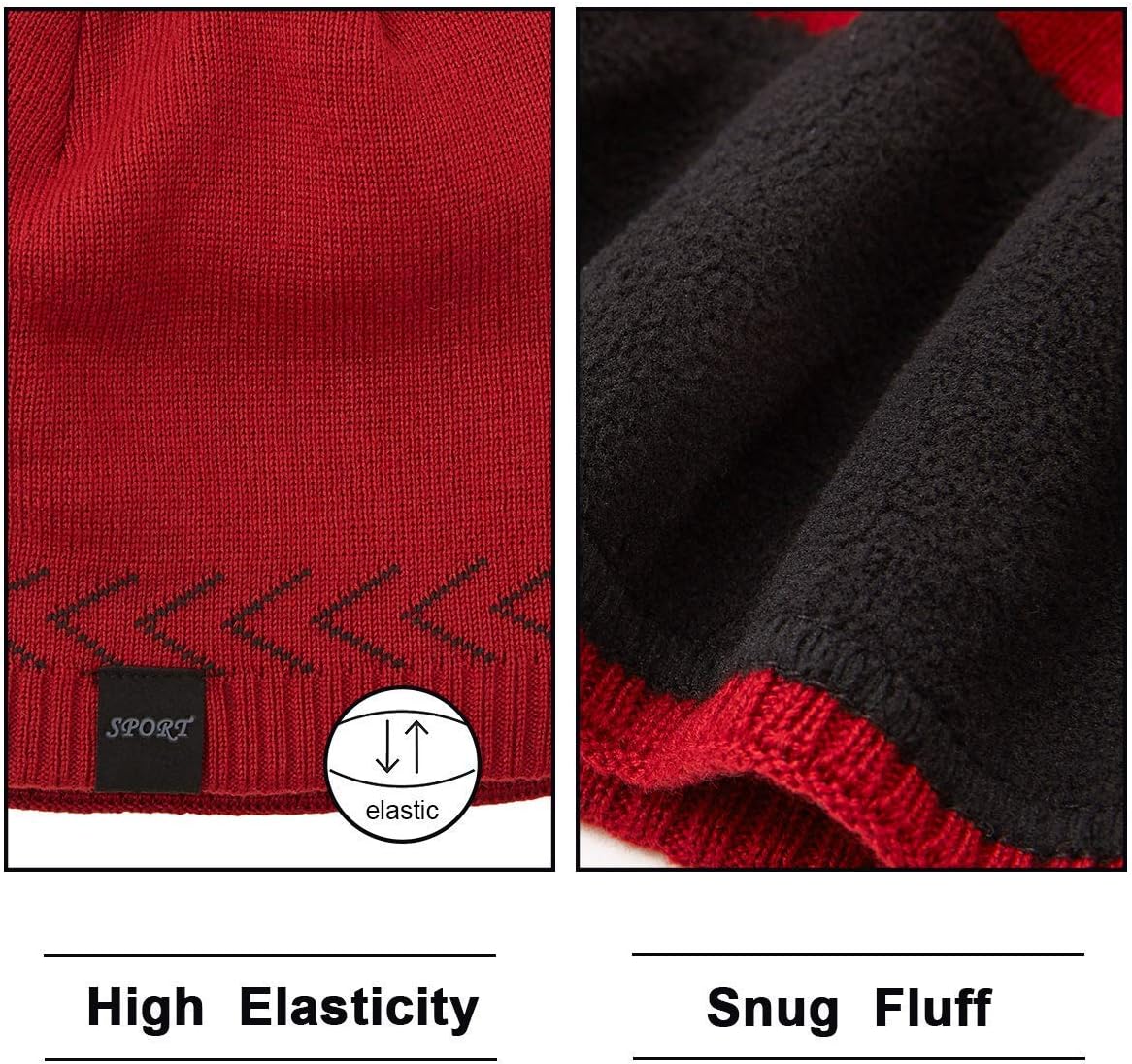 Mens Winter Warm Knitting Hats Plain Skull Beanie Cuff Toboggan Knit Cap - Image 4