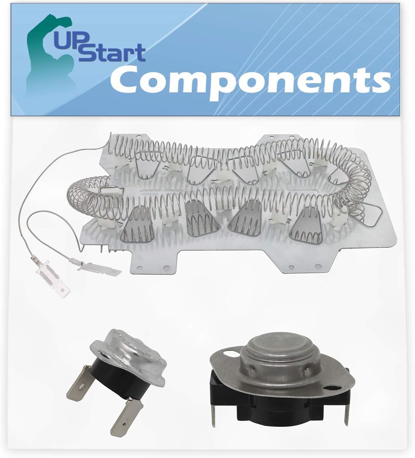 DC47-00019A Dryer Heating Element & DC96-00887A Thermal Fuse & DC47-00016A Thermostat Replacement for Samsung Dryers - Compatible DC47-00019A, DC96-00887A & DC47-00016A Heater Element & Thermostat Kit