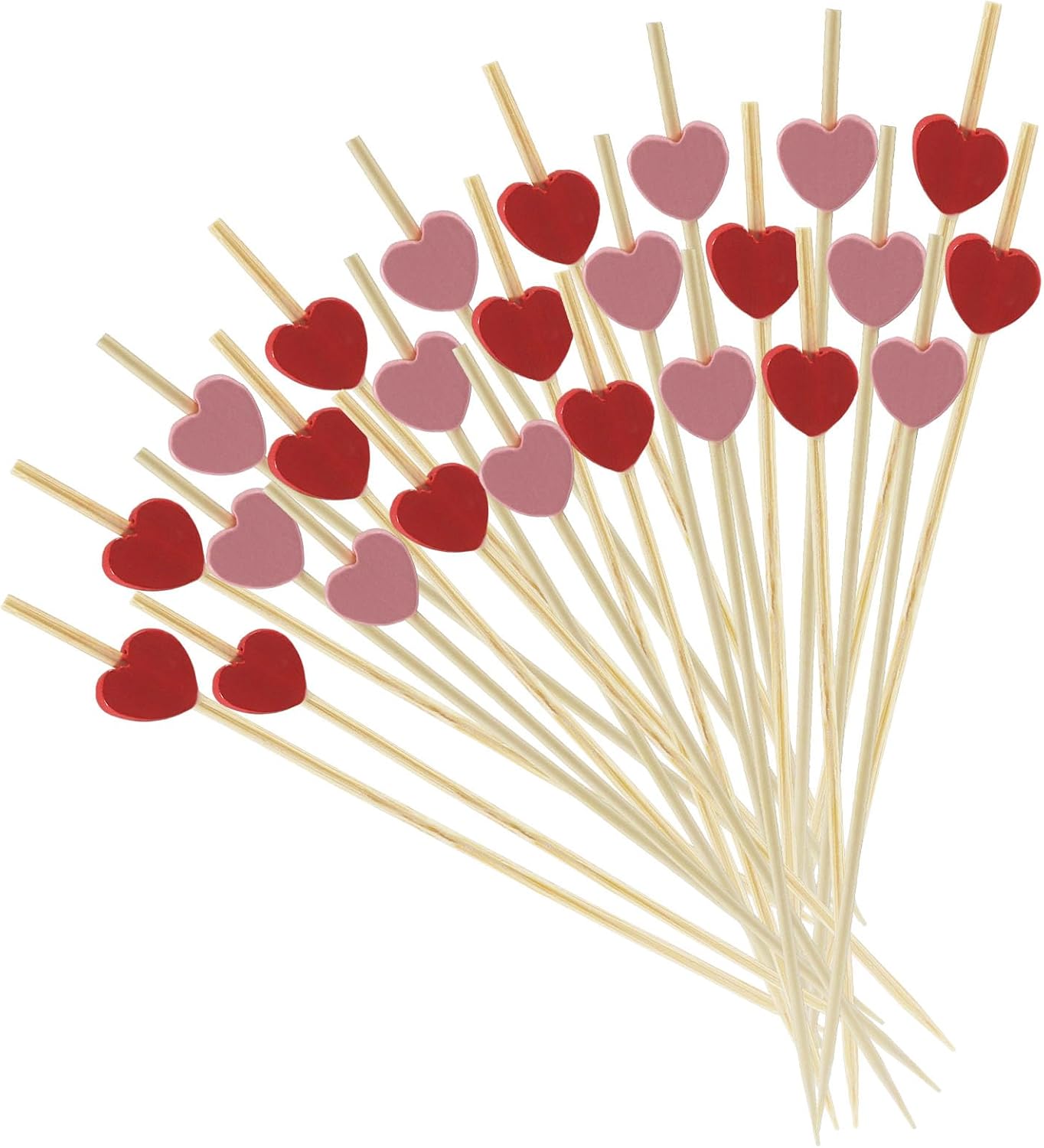 Blue Heart Cocktail Picks, 100Pcs, 4.7 Inch Bamboo Toothpicks
