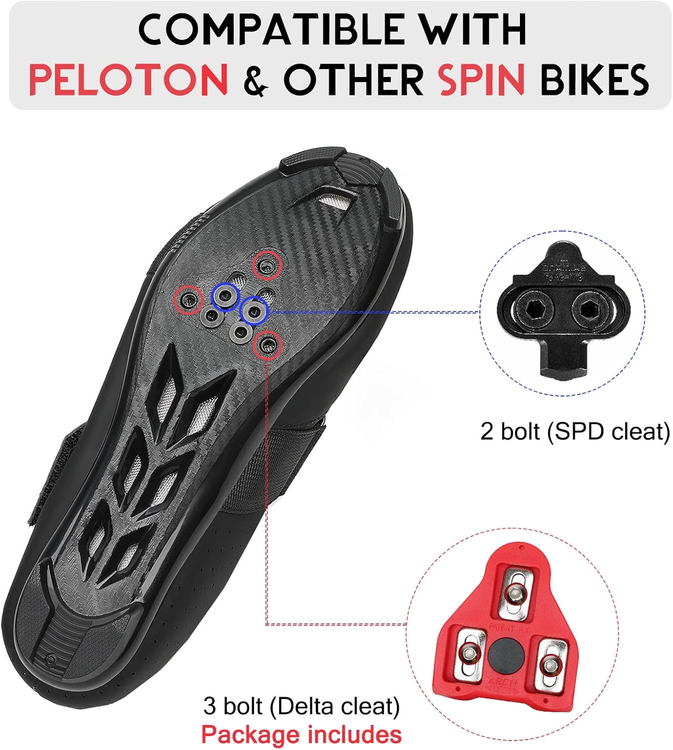VikoViren Unisex Cycling Shoes Compatible with Peloton Bike with Single Hook  Loop Strap and Delta Cleats Included Perfect for Indoor Road Riding Bike Shoes for Men Women