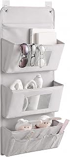 Hanging Storage 3 Layers 40X90CM Door Organizer Without Drilling for Bathroom and Closet, Foldable Oxford Fabric Wall Organizer with 3 Pockets, 2 Hooks, Door Back Storage