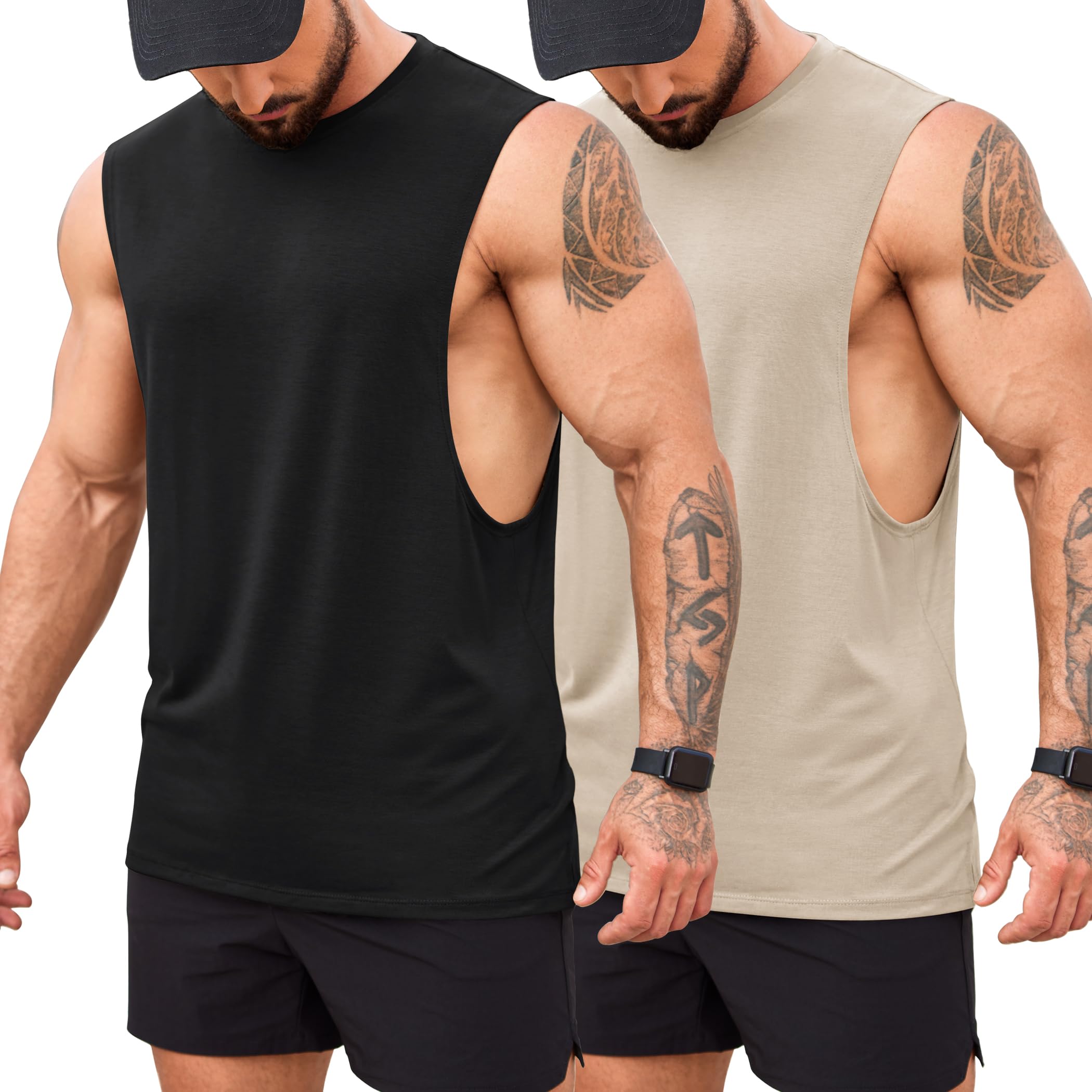 COOFANDY Herren Tops Aschelshirt Sportlich Tee Sport Tank Top Fitness Ärmellos Muskelshirt Work Out Tops