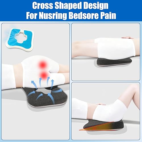 Miniatura 8 de Gel Wheelchair Cushions for BedSores Prevention,Bed Sore Pad Cushion for Butt - Pain Relief for Long Sitting & Relieve Sciatica, Back, Tailbone