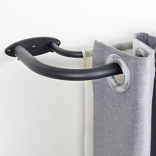 Miniatura 3 de Juego de barras de cortina dobles envolventes para oscurecer la habitación, juego de barras de metal extensibles con barra delantera de 1 pulgada y