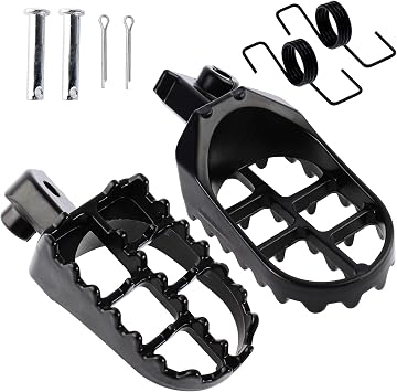 PW50 PW80 Foot Pegs Rest Footpegs Compatible with Yamaha PW 50 80 BW80 1981-2015 DT50 RT100 RT180 T225S TT225T TTR110 TTR50E TTR90 TW200 WR200 WR250 WR500 XT225 XT250 XT350 XT600 YZ125 Black