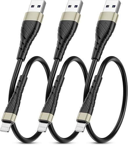 Miniatura 26 de OIITH Paquete de 3 cables de carga para iPhone con certificación MFi de Apple, cable de carga largo Lightning de 6 pies, cable USB rápido de 2.4 A