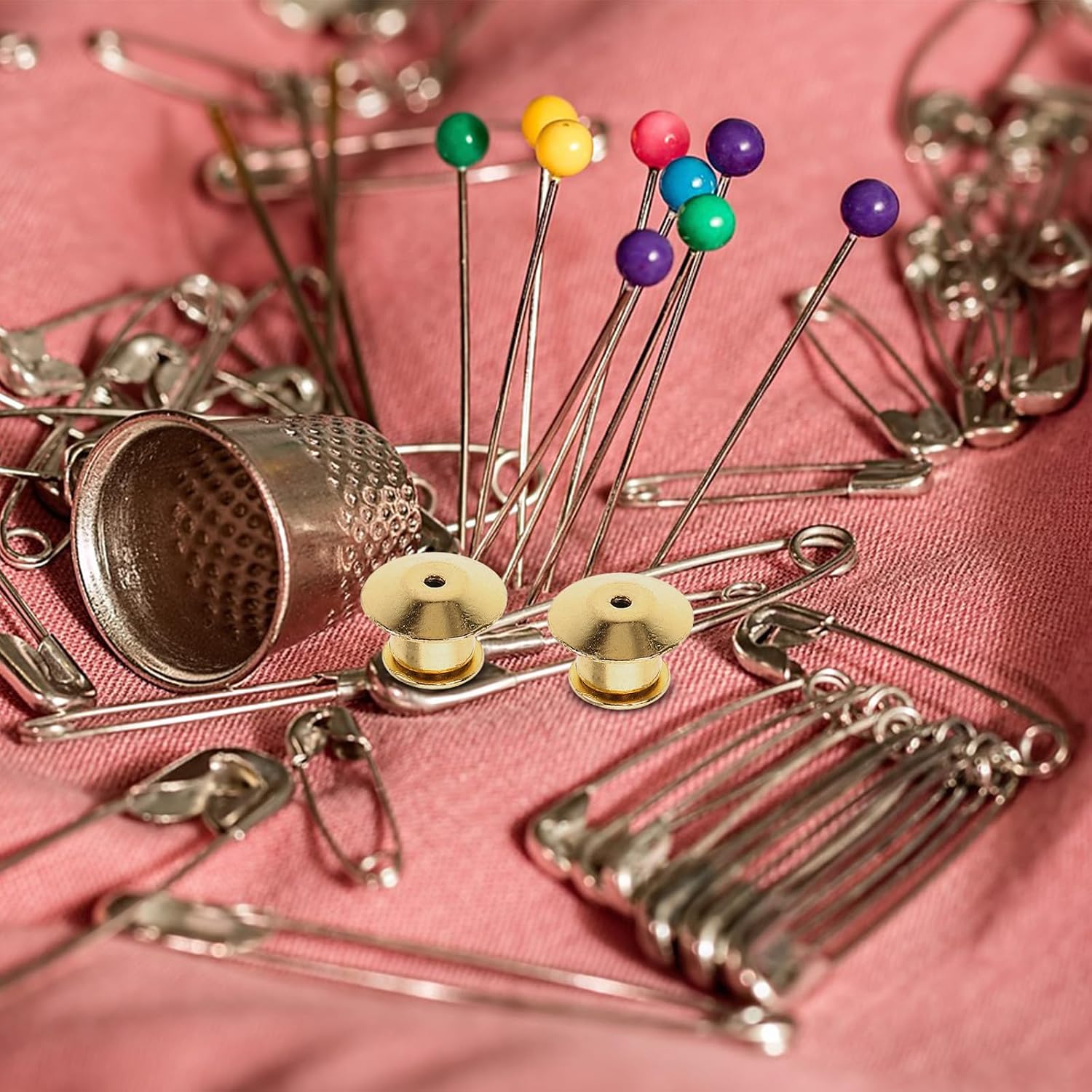 10pcs Metal Locking Flat Head Pin Backs Golden Tone for Badge Tie Tack Enamel Jewelry Making Craft Supplies