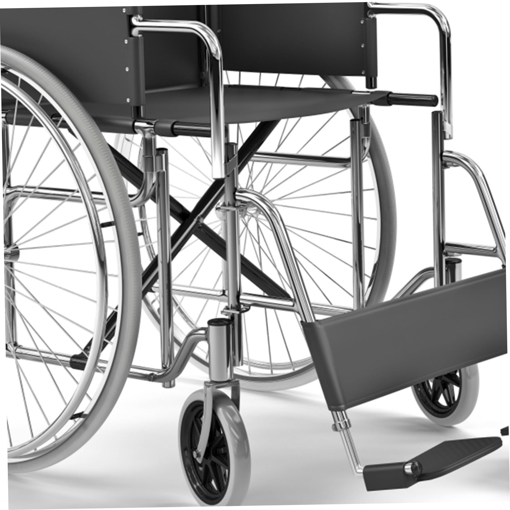 Beaupretty 1 Par de Reposapiés para Silla de Ruedas con Poste, Plástico Negro, Resistentes y Antideslizantes, Repuesto para Uso Diario