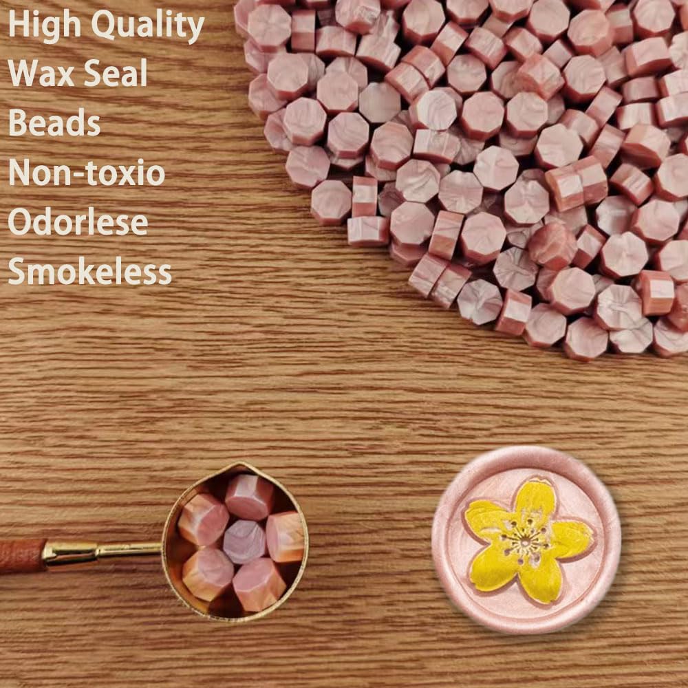 Ioggtser Octagon Sealing Wax Beads for Seal Stamp - 560 PCS for Making Wax Seals for Wedding and Party Invitations (Rose Gold) - Image 2