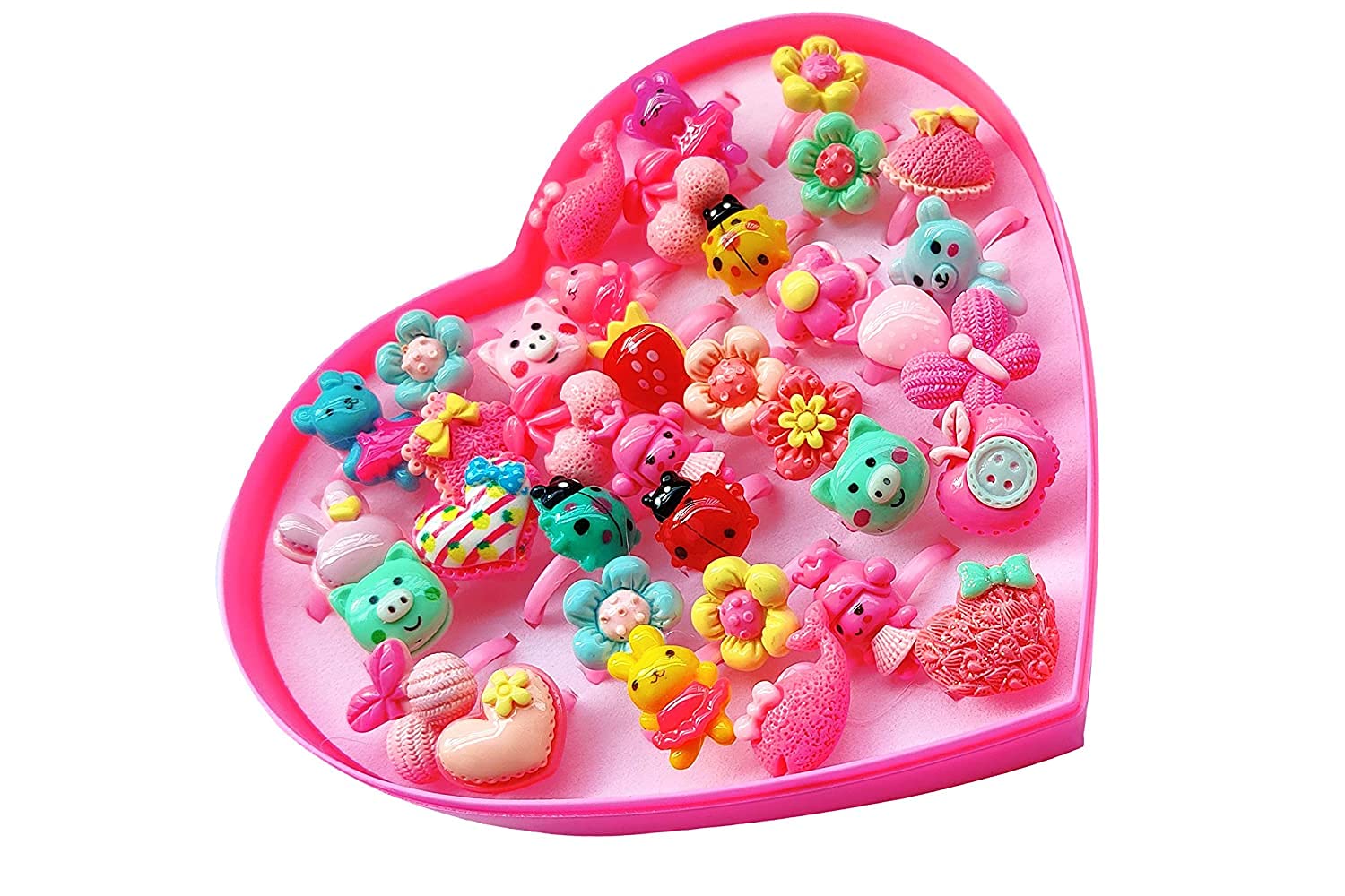 MANODHRUVA 36 Pcs Little Girls Adjustable Finger Rings with Heart Shape Box, Random Styles (B09PR8HG8J) Amazon Price History, Amazon Price Tracker