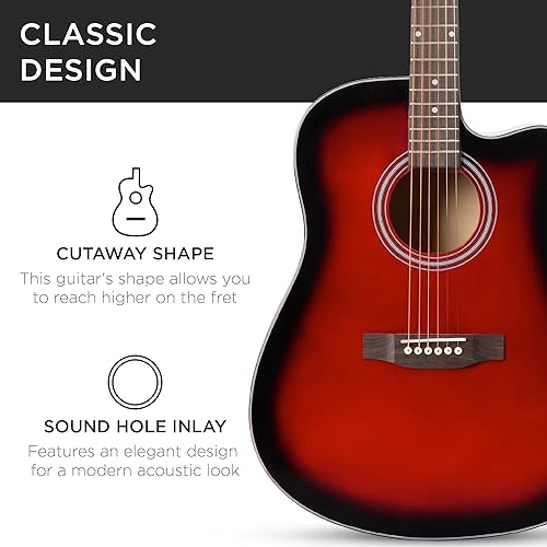 Vista 19 de Best Choice Products - Kit de guitarra acústica para principiantes, 41 pulgadas Negro