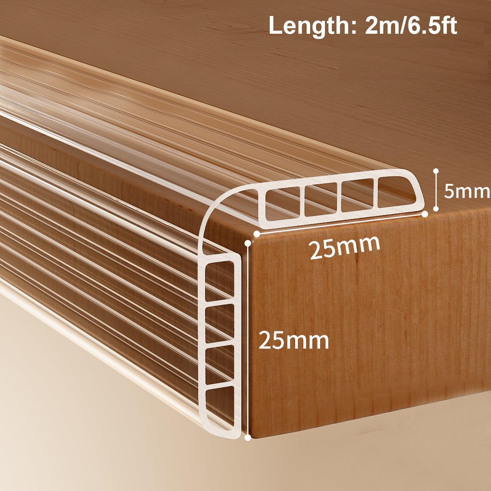 Generisch Kantenschutz 2m, transparenter PVC Eckenschutz für Tische, ideal für Zuhause und Kinderzimmer, schützt vor Stößen und Verletzungen
