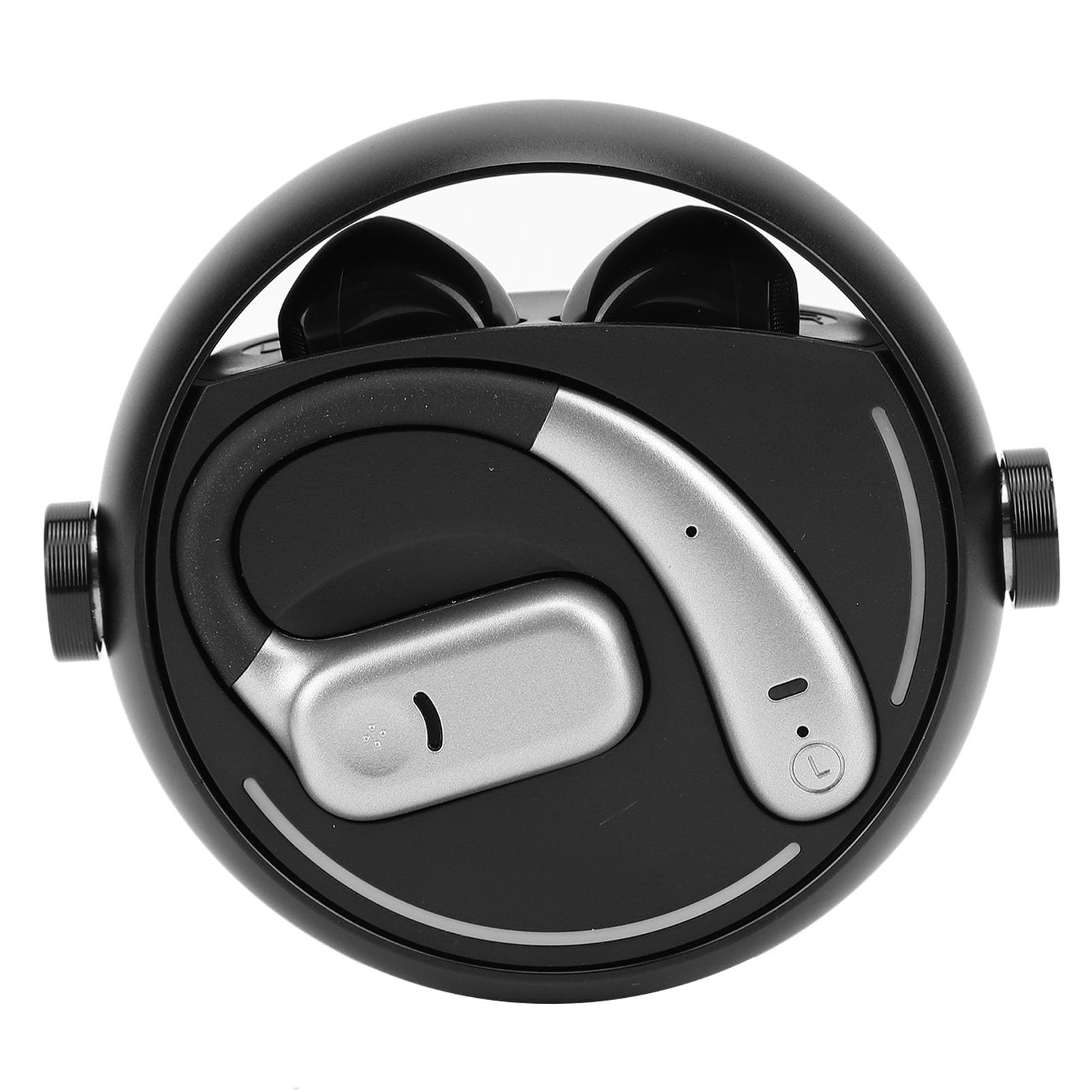 PUSOKEI Auricolari Wireless Bluetooth 5.3 |Auricolari IPX5 a Doppia Coppia con Cancellazione del Rumore per Esercizi di Lavoro per 2 Persone (BLACK)