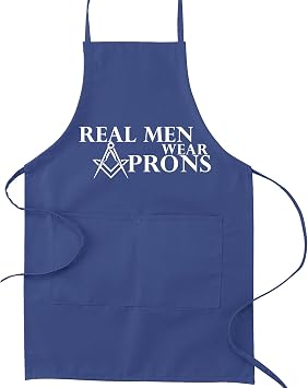 Real Men Wear Aprons Masonic Cooking Kitchen Apron - [Royal]