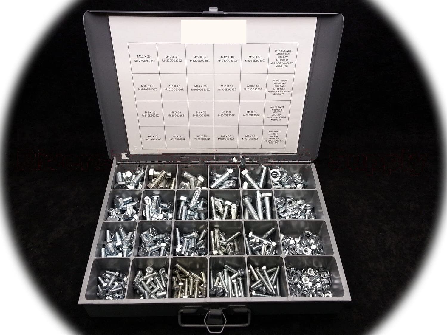 Metric Bolt/HEX Head Cap Screw, NUT & Washer Assortment - KIT 490pcs Grade 8.8 Hardware Fastener Kit Set RV9061S