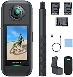 AKASO 360 Caméra d'action Moto Combo - 5.7K 72MP 360° Caméra pour moto, 120 Batterie minimale, AI Tracking, Weatherproof, Stabilisation , Comprend le pack de moto, Selfie Stick