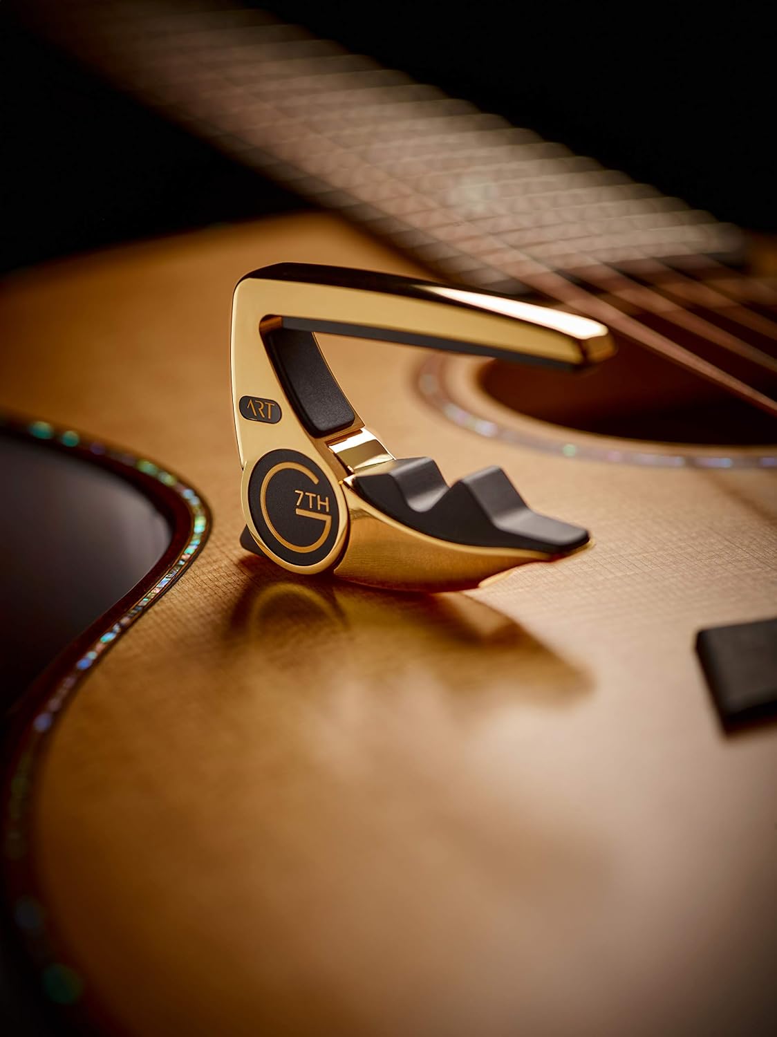 G7th Performance 3 6 String Gold Plate Guitar Capo - Groundbreaking Tension Control & Adaptive Radius Technology - The Perfect Capo for Acoustic and Electric Guitar - UK Designed
