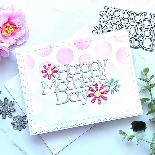 Miniatura 8 de Troqueles para hacer tarjetas, troqueles de corte de metal para el Día de la Madre, troqueles de papel para álbumes de recortes, suministros para